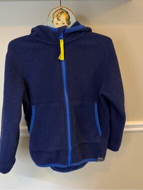 MEC Kids Fleece Hoodie Jacket Size 5 Blue Full Zip Hooded Sweater
